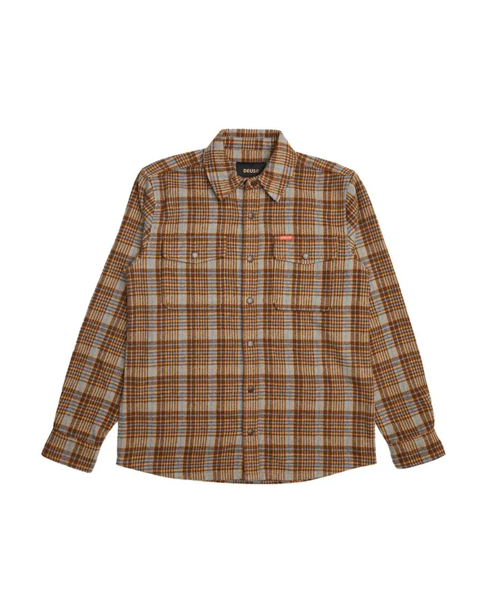Kalyn Check Shirt 8211 Brown Check Men Deus Ex Machina Shirts Kalyn Check Shirt 8211 Brown Check Men Deus Ex Machina Shirts