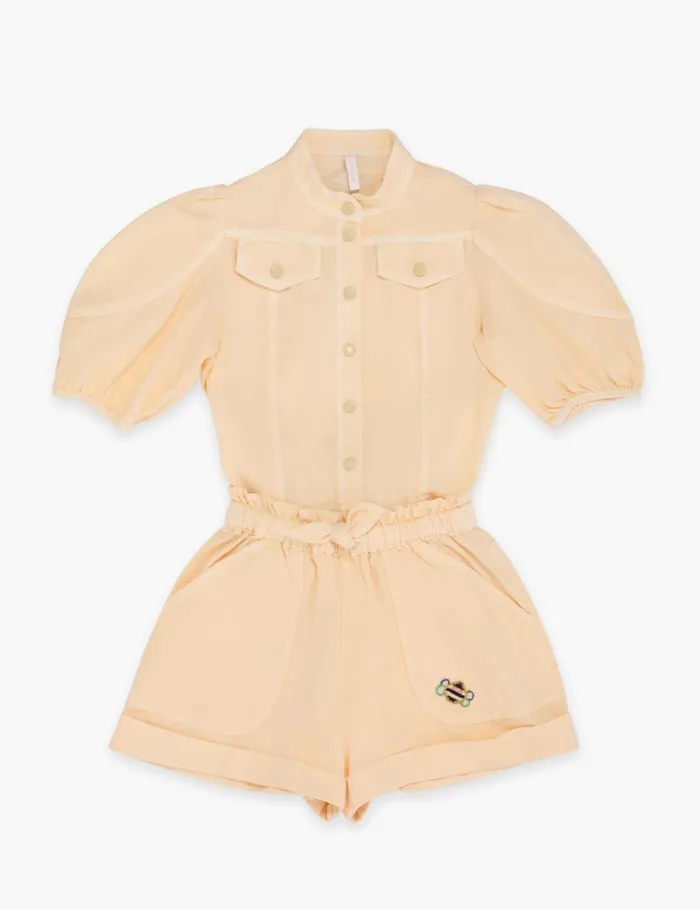 Kids Clothing Zimmermann August Utility Denim Short Macaroon