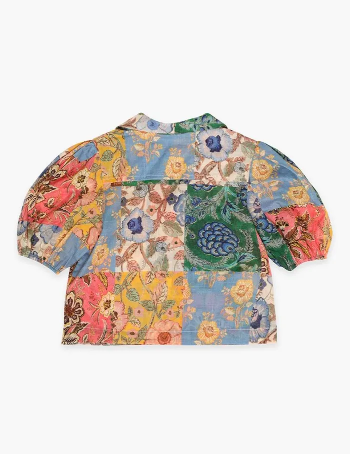 Kids Clothing Zimmermann Junie Puff Sleeve Shirt Patch Floral
