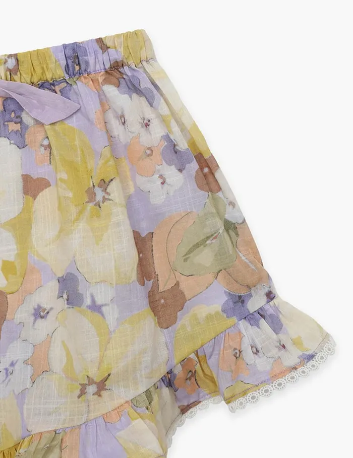 Kids Clothing Zimmermann Pop Frill Short Purple Multi Floral