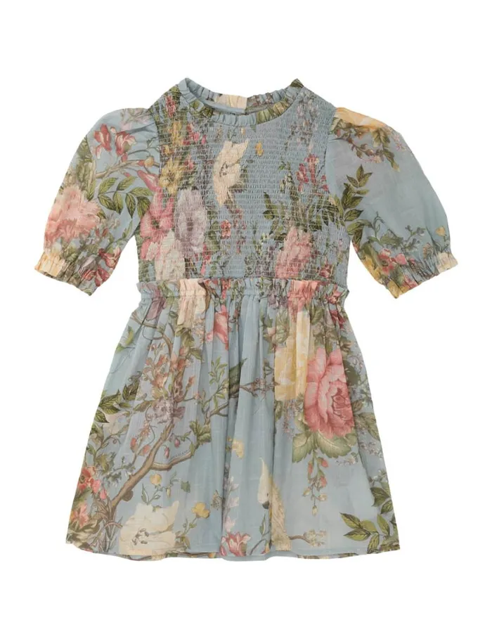 Kids Clothing Zimmermann Waverly Puff Sleeve Dress Blue Floral