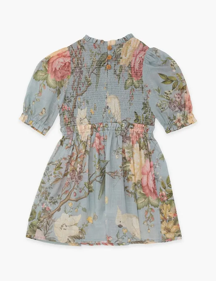 Kids Clothing Zimmermann Waverly Puff Sleeve Dress Blue Floral