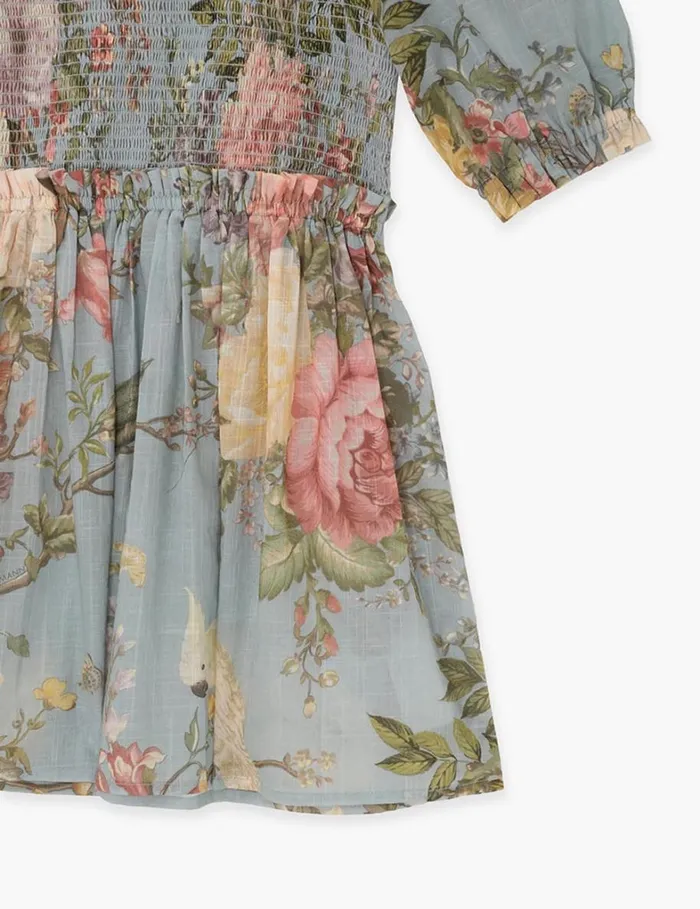 Kids Clothing Zimmermann Waverly Puff Sleeve Dress Blue Floral