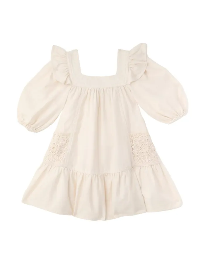 Kids Denim Zimmermann Halliday Denim Dress Ecru