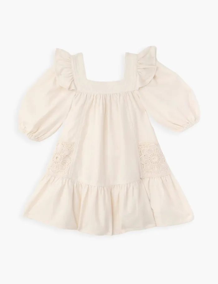 Kids Denim Zimmermann Halliday Denim Dress Ecru