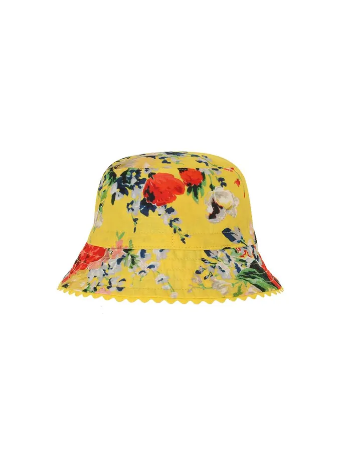 Kids Hats Zimmermann Kids Bucket Hat Yellow Floral