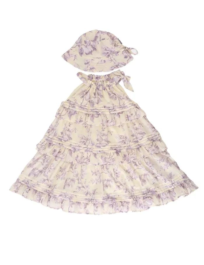 Kids Hats Zimmermann Kids Bucket Hat Yellowlilac Floral