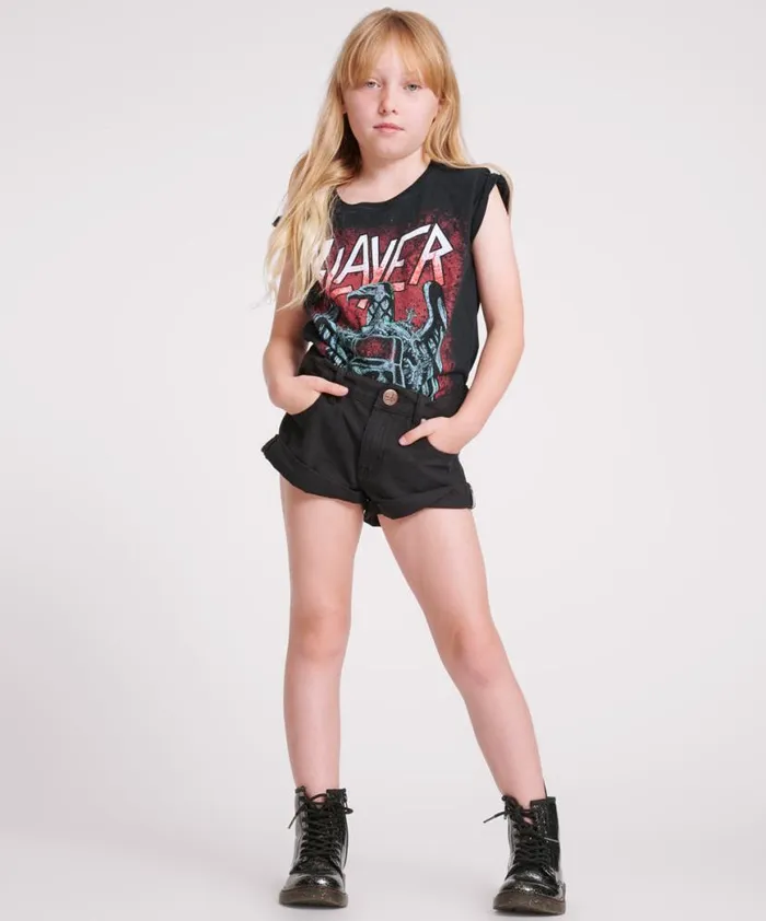 Kids One Teaspoon Kids BLACK KIDS BANDIT SHORTS