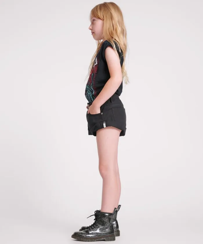 Kids One Teaspoon Kids BLACK KIDS BANDIT SHORTS Kids One Teaspoon Kids BLACK KIDS BANDIT SHORTS