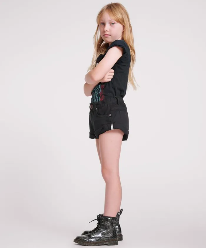 Kids One Teaspoon Kids BLACK KIDS BANDIT SHORTS Kids One Teaspoon Kids BLACK KIDS BANDIT SHORTS
