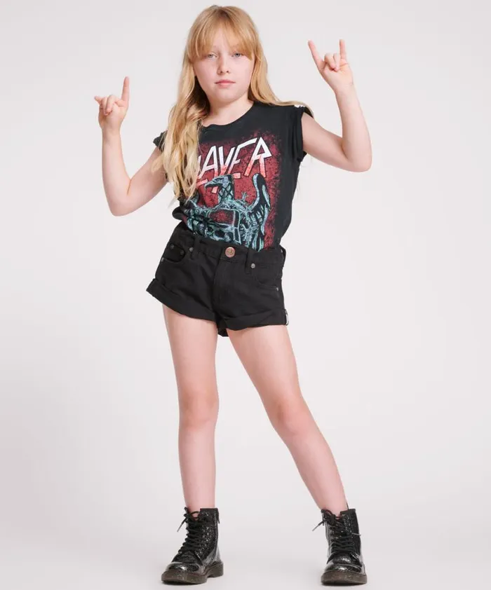 Kids One Teaspoon Kids BLACK KIDS BANDIT SHORTS Kids One Teaspoon Kids BLACK KIDS BANDIT SHORTS