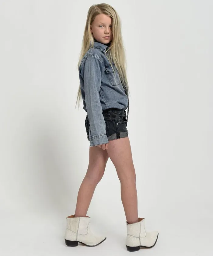 Kids One Teaspoon Kids FOX BLACK KIDS BANDIT SHORTS Kids One Teaspoon Kids FOX BLACK KIDS BANDIT SHORTS