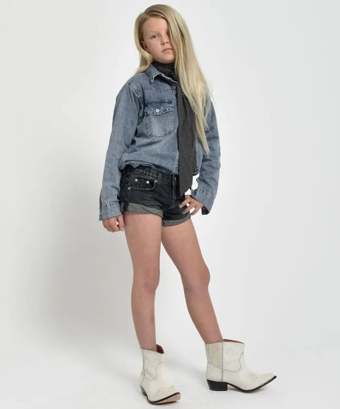 Kids One Teaspoon Kids FOX BLACK KIDS BANDIT SHORTS Kids One Teaspoon Kids FOX BLACK KIDS BANDIT SHORTS