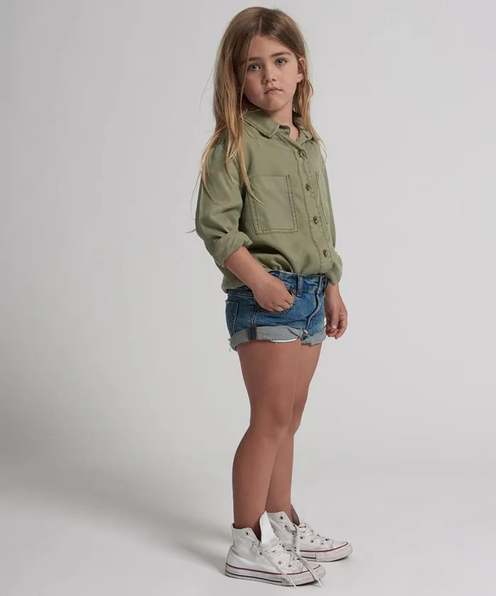 Kids One Teaspoon Kids KIDS BANDITS DENIM SHORT BLUE Kids One Teaspoon Kids KIDS BANDITS DENIM SHORT BLUE
