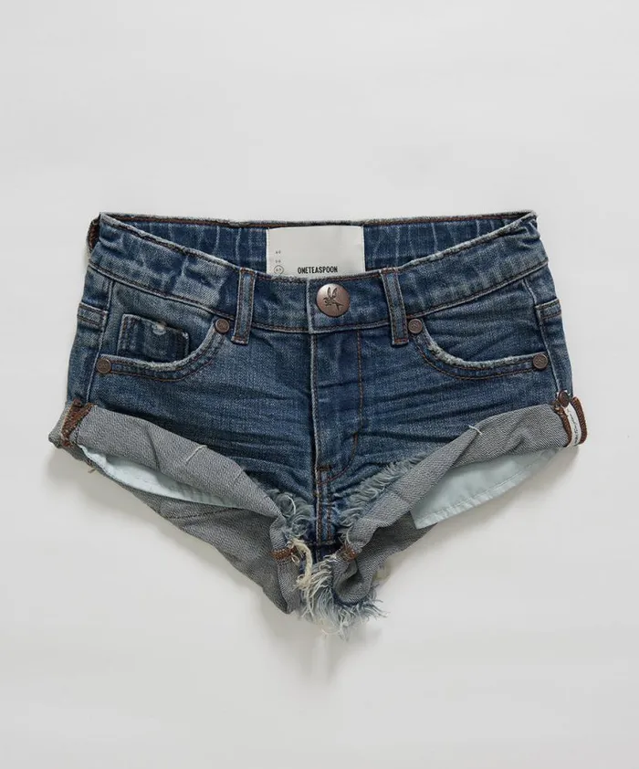 Kids One Teaspoon Kids KIDS BANDITS DENIM SHORT BLUE Kids One Teaspoon Kids KIDS BANDITS DENIM SHORT BLUE