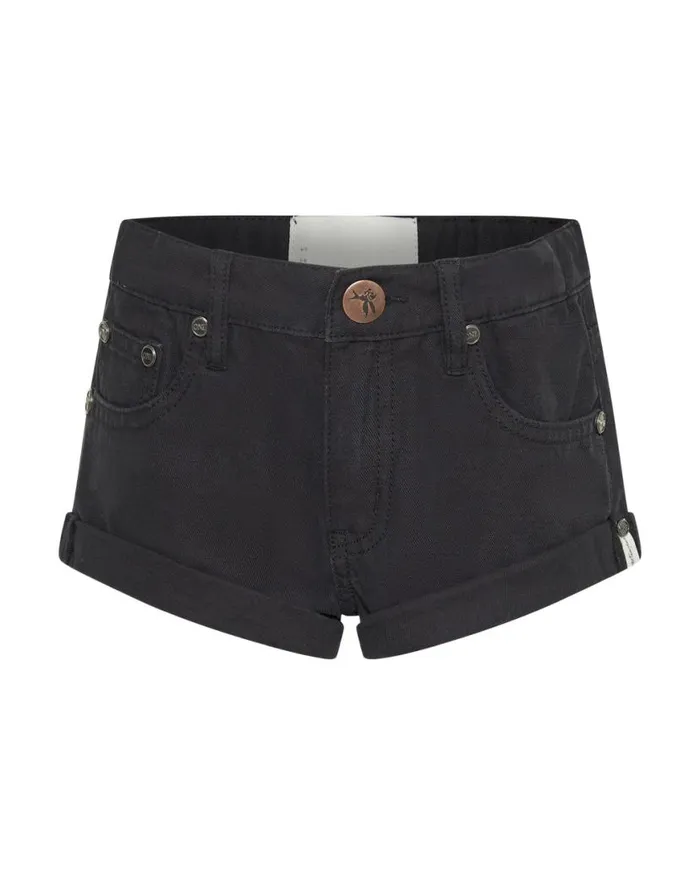 Kids One Teaspoon Kids KIDS BLACK PUNK BANDITS HIGH WAIST DENIM SHORTS Kids One Teaspoon Kids KIDS BLACK PUNK BANDITS HIGH WAIST DENIM SHORTS