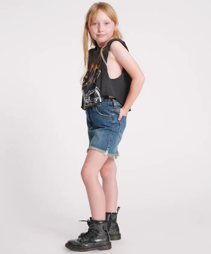 Kids One Teaspoon Kids KIDS DIRTY INDIGO 2020 MINI HIGH WAIST DENIM SKIRT Kids One Teaspoon Kids KIDS DIRTY INDIGO 2020 MINI HIGH WAIST DENIM SKIRT