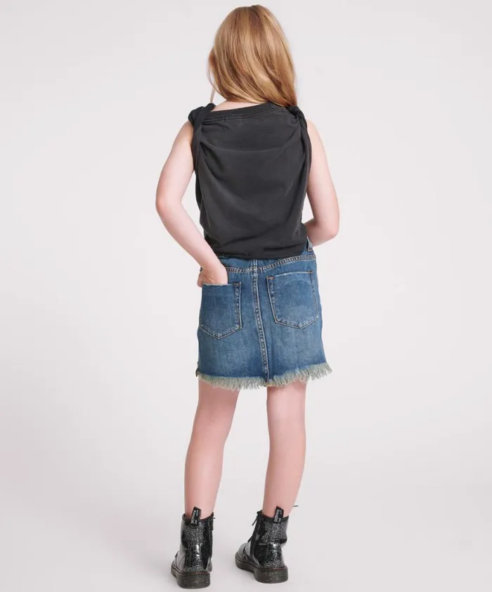 Kids One Teaspoon Kids KIDS DIRTY INDIGO 2020 MINI HIGH WAIST DENIM SKIRT Kids One Teaspoon Kids KIDS DIRTY INDIGO 2020 MINI HIGH WAIST DENIM SKIRT