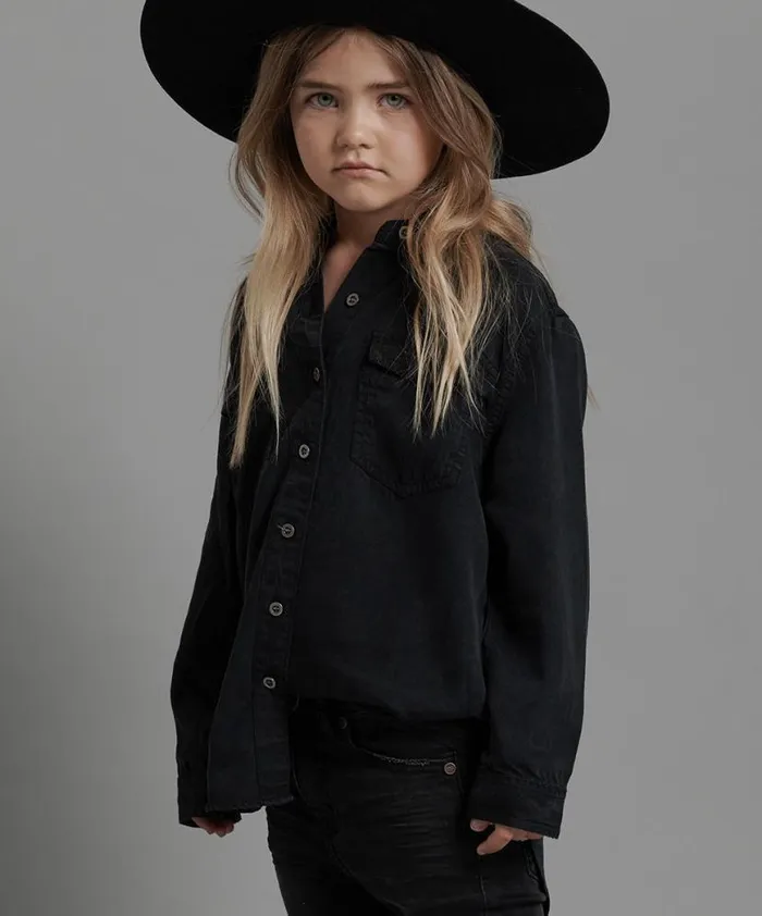 Kids One Teaspoon Kids KIDS FOX BLACK ORGINAL LIBERTY SHIRT Kids One Teaspoon Kids KIDS FOX BLACK ORGINAL LIBERTY SHIRT