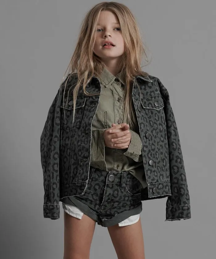 Kids One Teaspoon Kids KIDS NIGHT CRAWLER KHAKI BANDITS DENIM SHORT