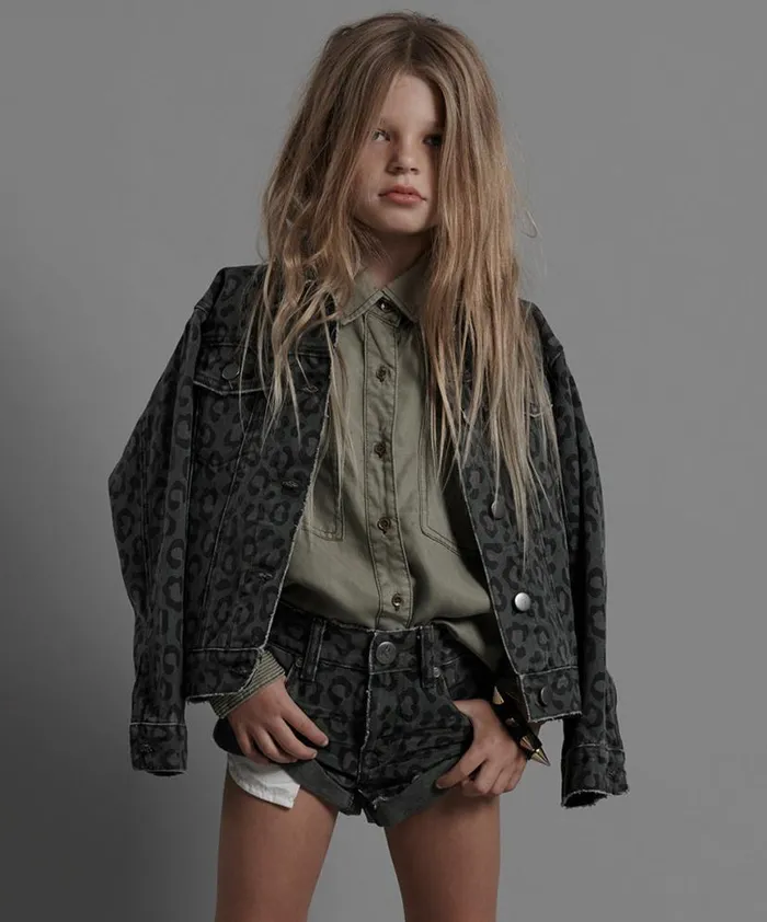 Kids One Teaspoon Kids KIDS NIGHT CRAWLER KHAKI BANDITS DENIM SHORT Kids One Teaspoon Kids KIDS NIGHT CRAWLER KHAKI BANDITS DENIM SHORT