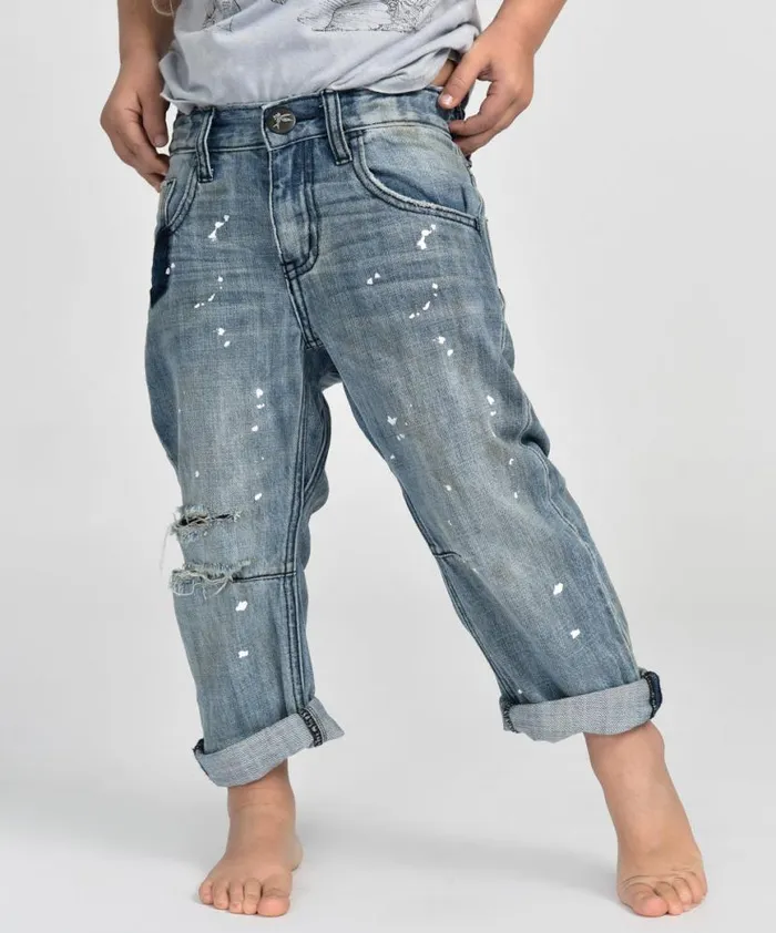 Kids One Teaspoon Kids KIDS SAINTS BOYFRIEND JEAN BLUE Kids One Teaspoon Kids KIDS SAINTS BOYFRIEND JEAN BLUE