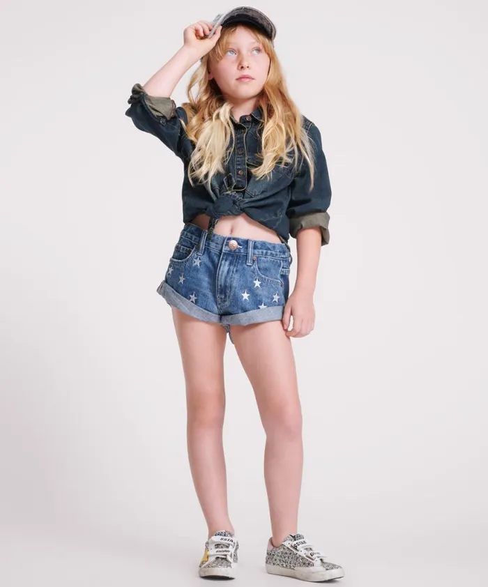 Kids One Teaspoon Kids PACIFICA KIDS DENIM BANDIT SHORTS