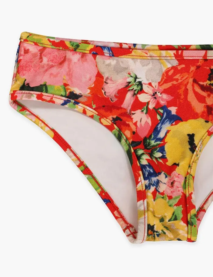 Kids Swimwear Zimmermann Alight Crochet Wave Bikini Red Floral