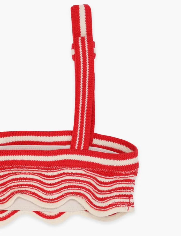 Kids Swimwear Zimmermann Alight Crochet Wave Bikini Red Floral