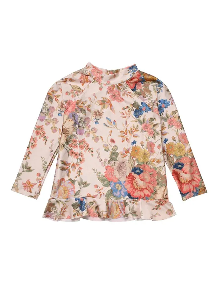 Kids Swimwear Zimmermann August Frill Rashie Cream Floral