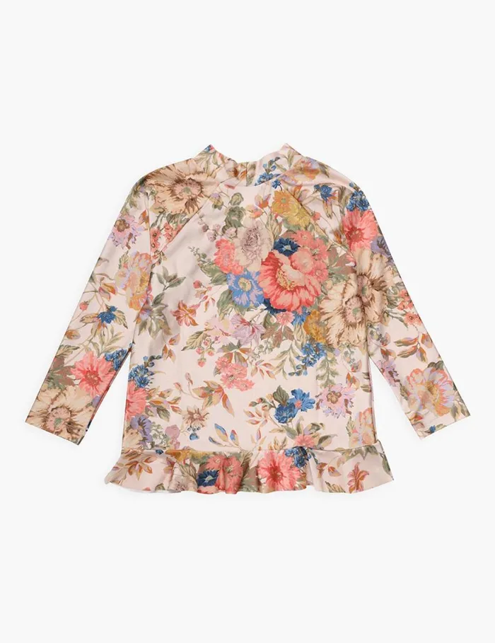 Kids Swimwear Zimmermann August Frill Rashie Cream Floral