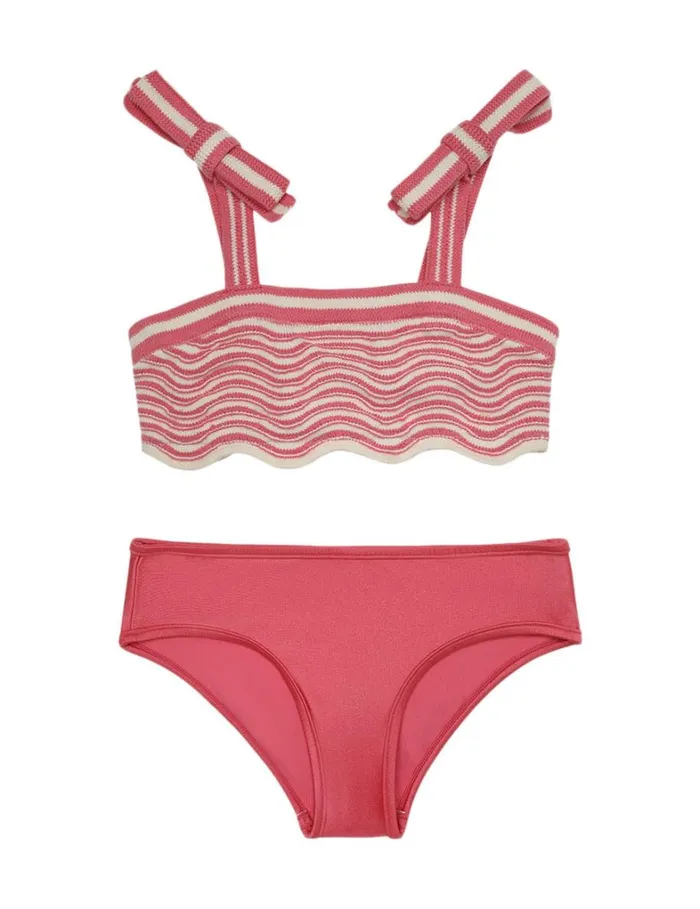 Kids Swimwear Zimmermann Halliday Crochet Wave Bikini Pink