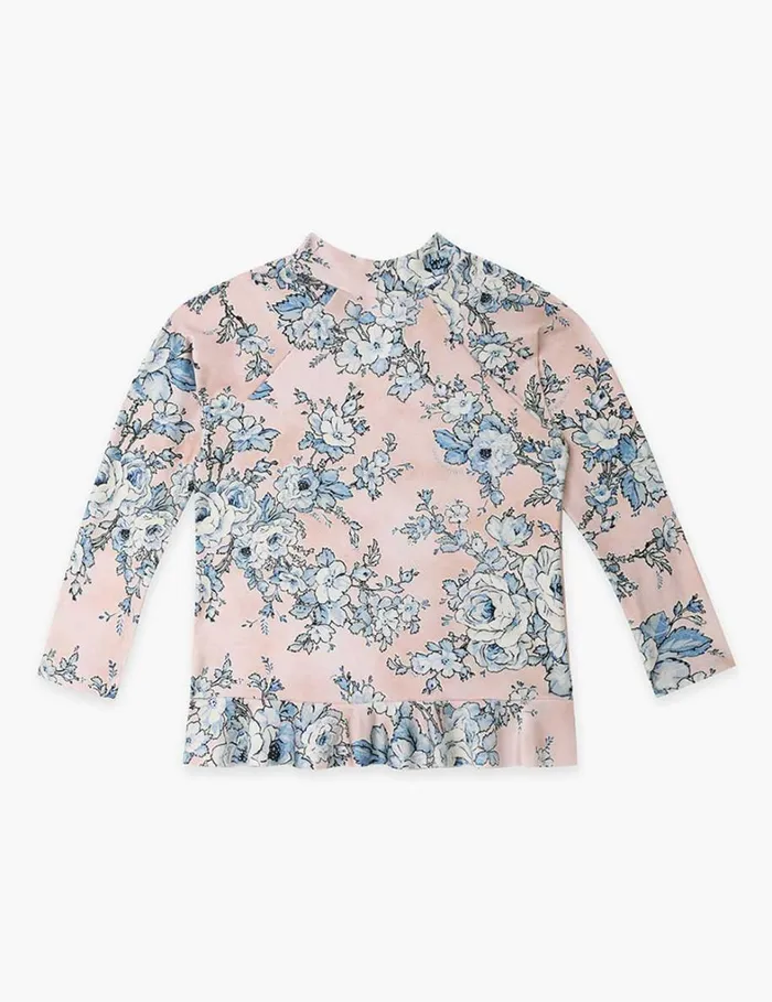 Kids Swimwear Zimmermann Halliday Frill Rashie Peachblue Floral