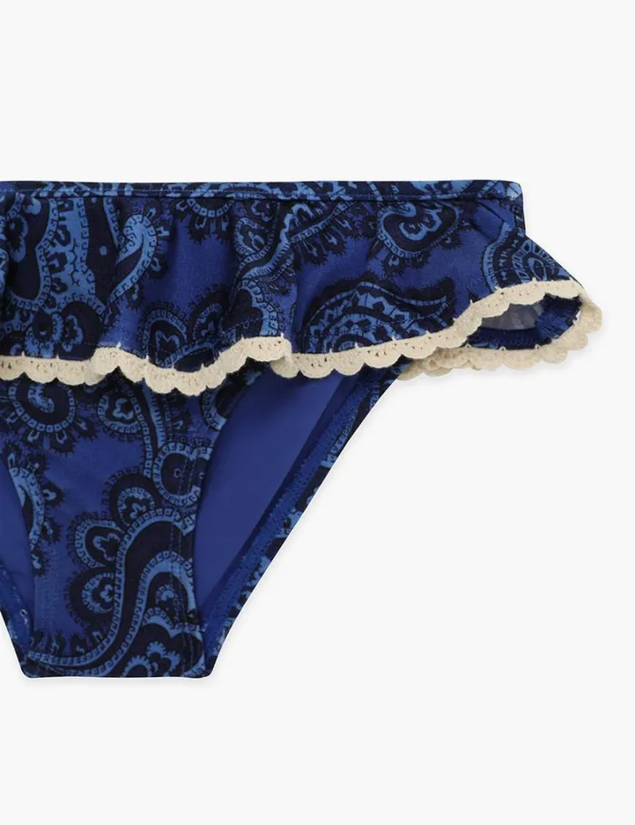 Kids Swimwear Zimmermann Ottie Trim Frill Bikini Blue Paisley