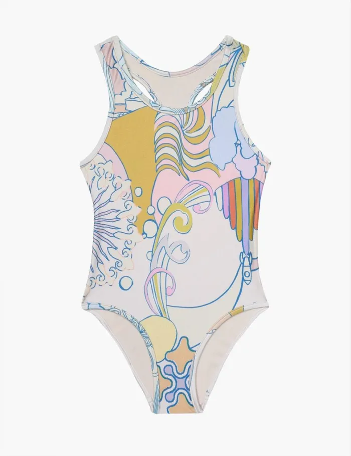 Kids Swimwear Zimmermann Pop Racer 1PC Watercolour Multi