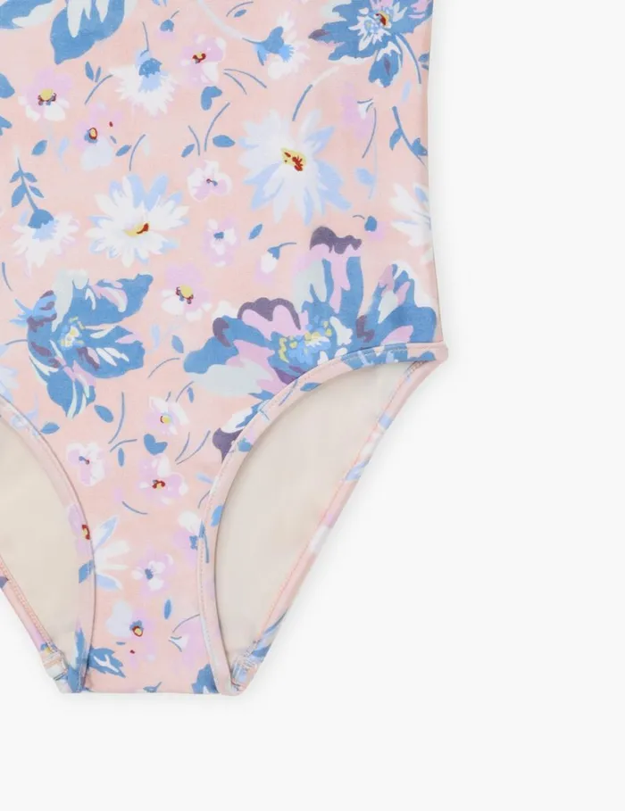 Kids Swimwear Zimmermann Pop Trim Frill 1PC Pinkblue Floral