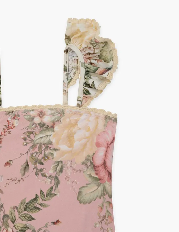 Kids Swimwear Zimmermann Waverly Trim Bandeau 1PC Pink Floral