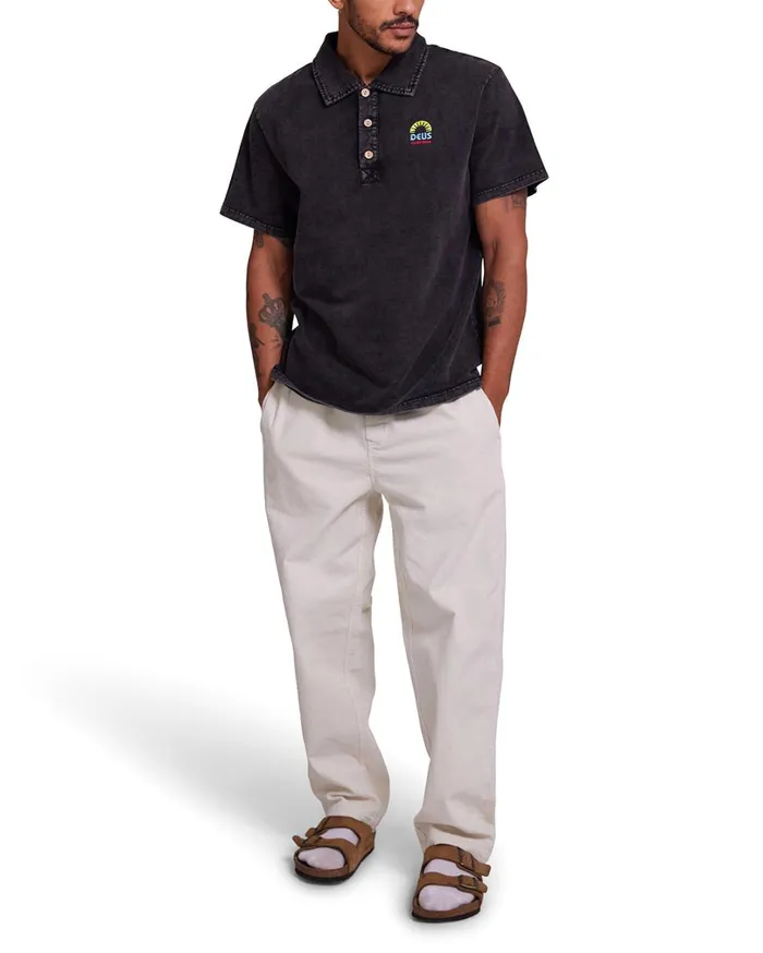 Layback Polo 8211 Anthracite Men Deus Ex Machina Shirts Layback Polo 8211 Anthracite Men Deus Ex Machina Shirts
