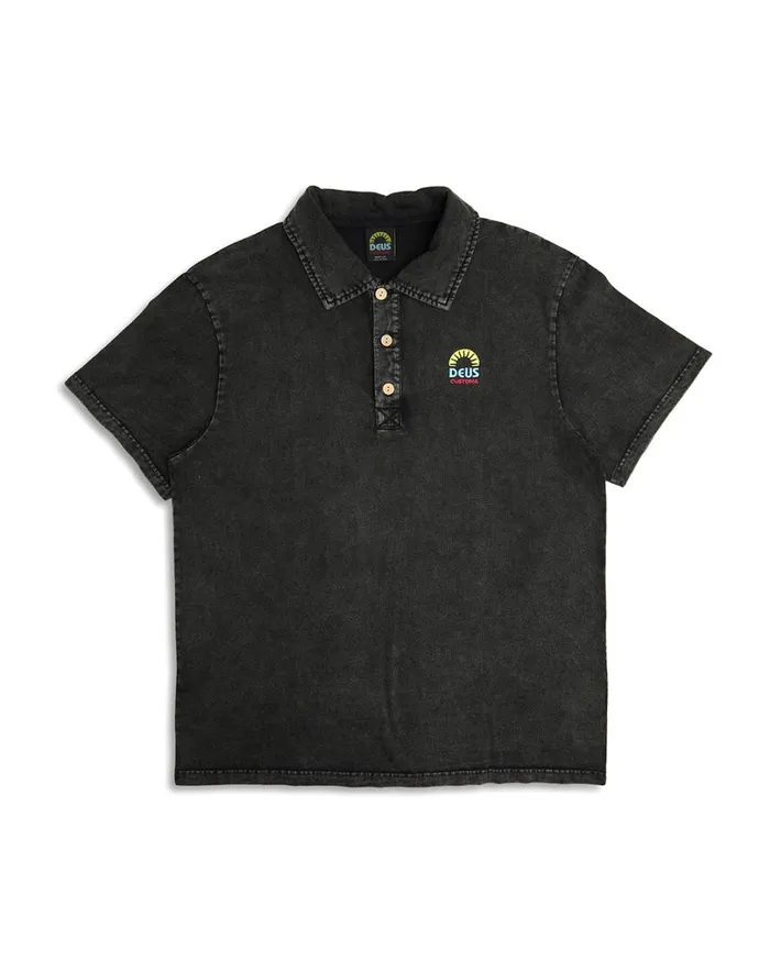 Layback Polo 8211 Anthracite Men Deus Ex Machina Shirts Layback Polo 8211 Anthracite Men Deus Ex Machina Shirts