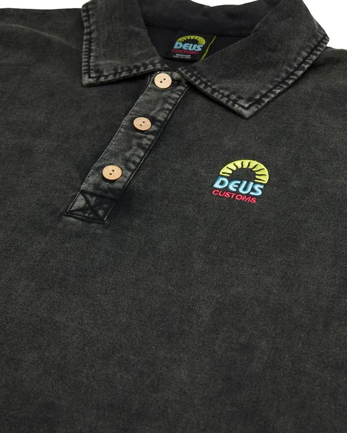 Layback Polo 8211 Anthracite Men Deus Ex Machina Shirts Layback Polo 8211 Anthracite Men Deus Ex Machina Shirts
