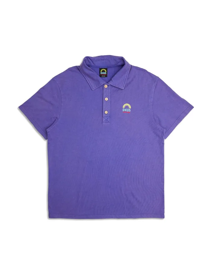 Layback Polo 8211 Deep Blue Men Deus Ex Machina Shirts Layback Polo 8211 Deep Blue Men Deus Ex Machina Shirts