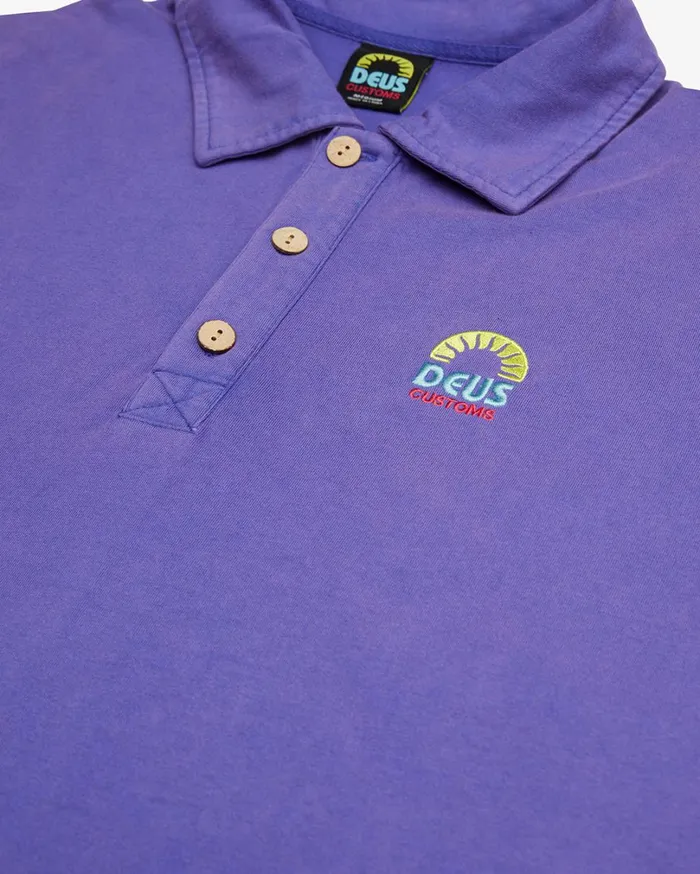 Layback Polo 8211 Deep Blue Men Deus Ex Machina Shirts Layback Polo 8211 Deep Blue Men Deus Ex Machina Shirts