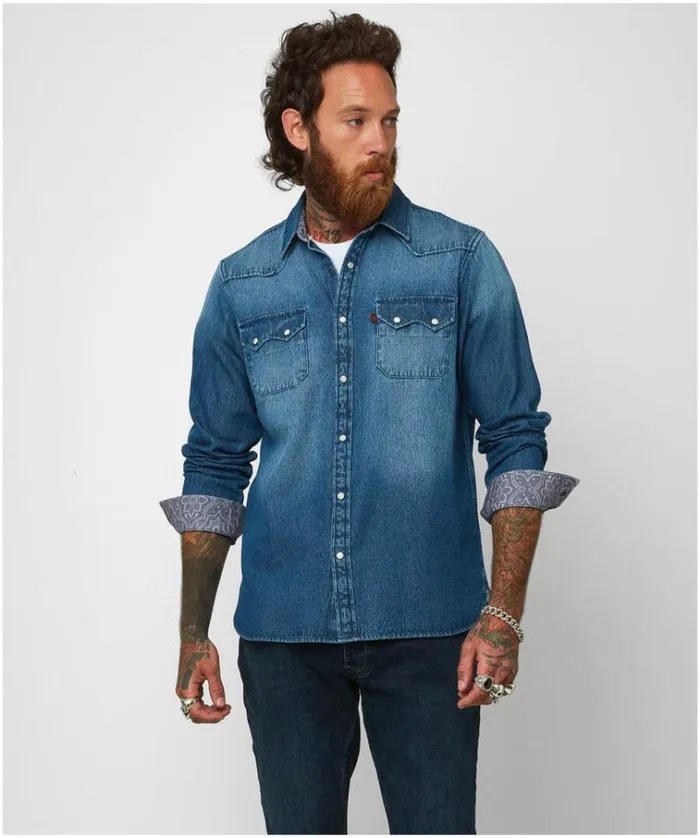 Men Joe Browns Shirts Loved And Lived In Denim Shirt