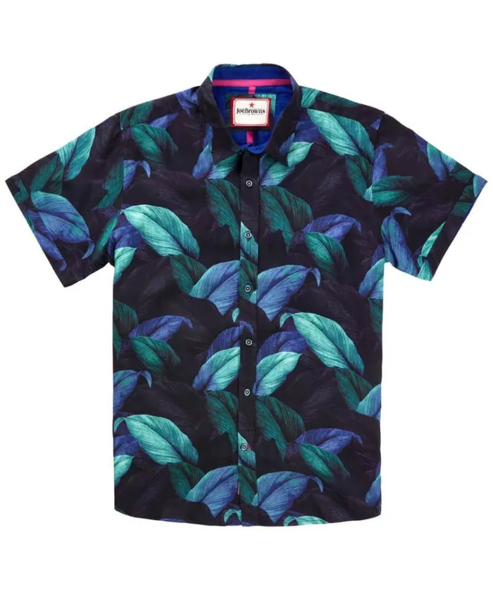 Men Joe Browns Shirts Summer Leaf Shirt Men Joe Browns Shirts Summer Leaf Shirt