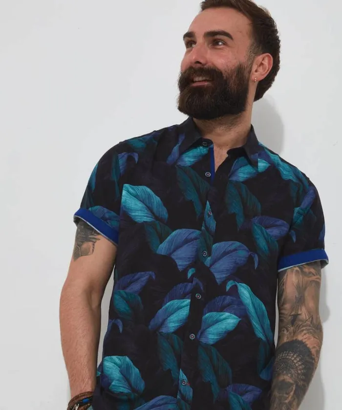 Men Joe Browns Shirts Summer Leaf Shirt Men Joe Browns Shirts Summer Leaf Shirt