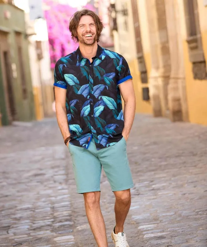 Men Joe Browns Shirts Summer Leaf Shirt Men Joe Browns Shirts Summer Leaf Shirt