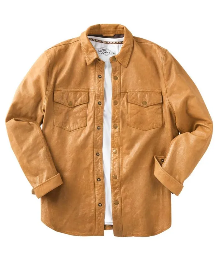Men Joe Browns Shirts Sunbaked Leather Shirt Men Joe Browns Shirts Sunbaked Leather Shirt