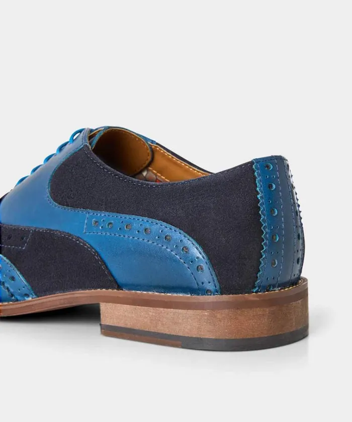 Men Joe Browns Shoes Boots and Trainers Statement Blue Leather Brogues Men Joe Browns Shoes Boots and Trainers Statement Blue Leather Brogues