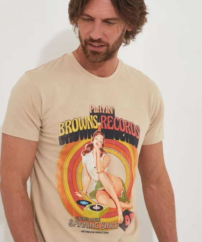 Men Joe Browns TShirts and Tops Browns Records Tee Men Joe Browns TShirts and Tops Browns Records Tee