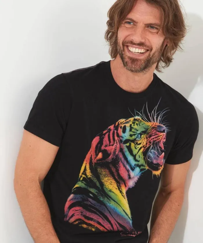 Men Joe Browns TShirts and Tops Rainbow Tiger Tee Men Joe Browns TShirts and Tops Rainbow Tiger Tee